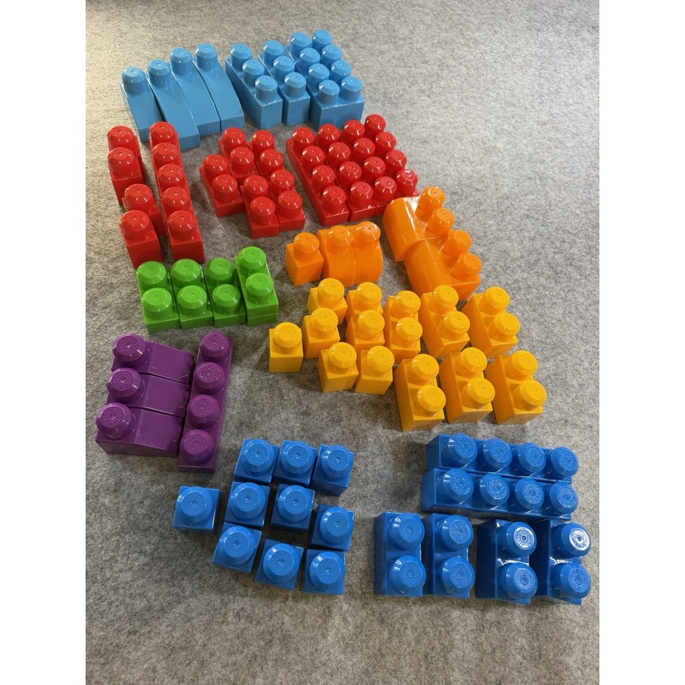 LEGO DUPLO 68 Piece Bulk Building Block Lot Mixed Colors Sizes Shapes - Picture 3 of 6